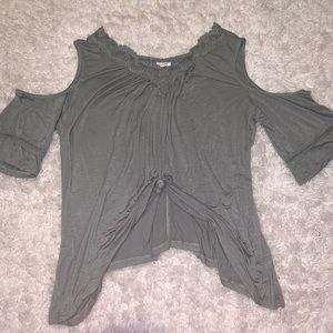 Green Off-the-Shoulder shirt